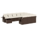 Set de sofás de jardín 11 pzas cojines ratán sintético marrón