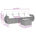Set comedor de jardín 5 piezas y cojines ratán sintético marrón