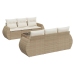 Set sofás de jardín 7 piezas y cojines ratán sintético beige