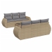 Set sofás de jardín 7 piezas y cojines ratán sintético beige