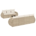 Juego de sofás de jardín con cojines beige 8 pzas ratán PE