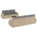 Juego de sofás de jardín con cojines beige 8 pzas ratán PE