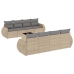Set de sofás de jardín 9 pzas con cojines ratán sintético beige