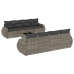 Set de muebles de jardín 9 pzas y cojines ratán sintético gris