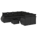 Set de sofás de jardín 8 piezas y cojines ratán sintético negro
