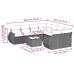 Set muebles jardín 9 pzas y cojines ratán sintético gris claro