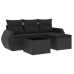 Set de muebles de jardín 5 pzas y cojines ratán sintético negro