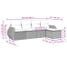 Set comedor de jardín 5 piezas y cojines ratán sintético marrón