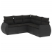 Set de muebles de jardín 5 pzas y cojines ratán sintético negro