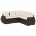 Set comedor de jardín 5 piezas y cojines ratán sintético marrón
