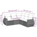 Set comedor de jardín 5 piezas y cojines ratán sintético marrón