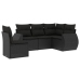 Set de muebles de jardín 5 pzas y cojines ratán sintético negro