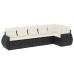 Set de sofás de jardín 6 piezas y cojines ratán sintético negro