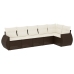 Set sofás de jardín 6 piezas y cojines ratán sintético marrón
