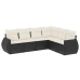 Set de sofás de jardín 6 piezas y cojines ratán sintético negro