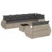 Set muebles jardín 9 pzas y cojines ratán sintético gris claro