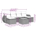 Set de comedor de jardín 7 pzas y cojines ratán sintético negro