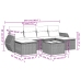 Set de comedor de jardín 7 pzas y cojines ratán sintético negro