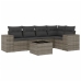 Set de muebles de jardín 6 pzas y cojines ratán sintético gris