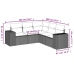 Set de muebles de jardín 5 pzas y cojines ratán sintético negro