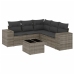 Set de muebles de jardín 6 pzas y cojines ratán sintético gris