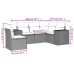 Set comedor de jardín 5 piezas y cojines ratán sintético marrón