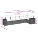 Set de muebles de jardín 6 pzas y cojines ratán sintético gris