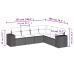 Set de muebles de jardín 6 pzas y cojines ratán sintético gris