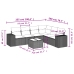 Set de comedor de jardín 7 pzas y cojines ratán sintético negro