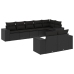 Set de sofás de jardín 8 piezas y cojines ratán sintético negro