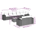 Set de muebles de jardín 9 pzas y cojines ratán sintético gris