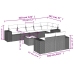 Set muebles jardín 9 pzas y cojines ratán sintético gris claro