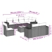 Set muebles jardín 9 pzas y cojines ratán sintético gris claro