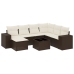 Set sofás de jardín 8 piezas y cojines ratán sintético marrón