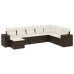 Set sofás de jardín 8 piezas y cojines ratán sintético marrón