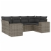 Set de muebles de jardín 6 pzas y cojines ratán sintético gris