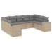 Set de sofás de jardín 9 pzas con cojines ratán sintético beige