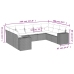Set de muebles de jardín 9 pzas y cojines ratán sintético gris