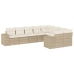 Set de sofás de jardín 9 pzas con cojines ratán sintético beige