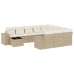Set de sofás de jardín 11pzas con cojines ratán sintético beige