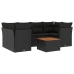Set de comedor de jardín 7 pzas y cojines ratán sintético negro
