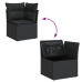 Set de comedor de jardín 7 pzas y cojines ratán sintético negro