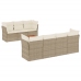Set de sofás de jardín y cojines 8 piezas ratán sintético beige