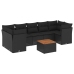 Set de sofás de jardín y cojines 8 piezas ratán sintético negro