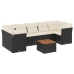 Set de sofás de jardín y cojines 8 piezas ratán sintético negro