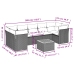 Set de sofás de jardín y cojines 8 piezas ratán sintético negro
