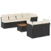 Set de sofás de jardín y cojines 8 piezas ratán sintético negro