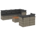 Set de sofás de jardín y cojines 8 piezas ratán sintético gris