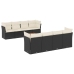 Set de sofás de jardín 8 piezas y cojines ratán sintético negro