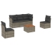 Set de muebles de jardín 6 pzas y cojines ratán sintético gris